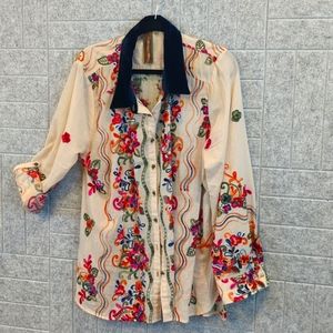 Aratta, size Large, floral blouse
